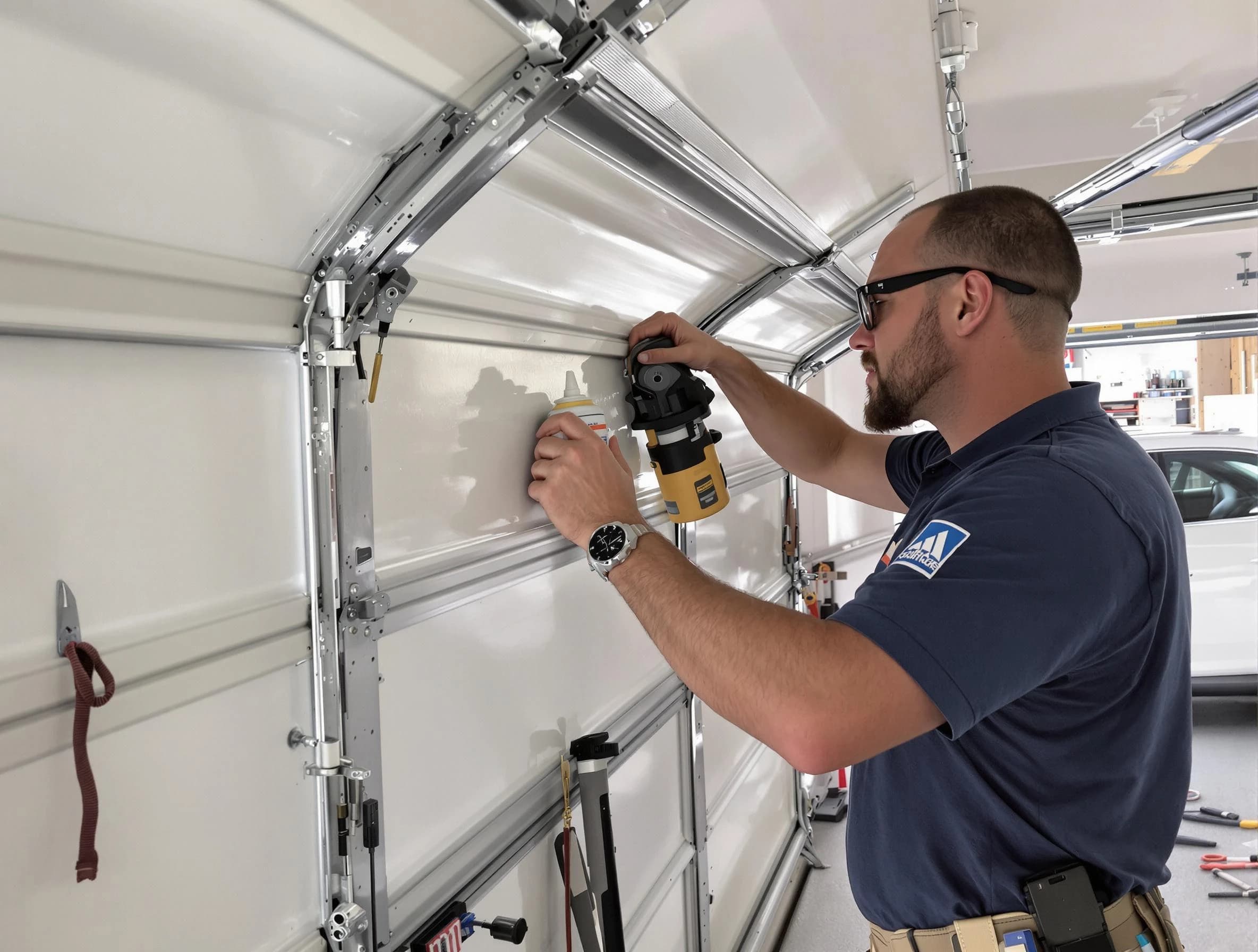Citrus Park Garage Door Repair technician performing comprehensive noise reduction service in Citrus Park