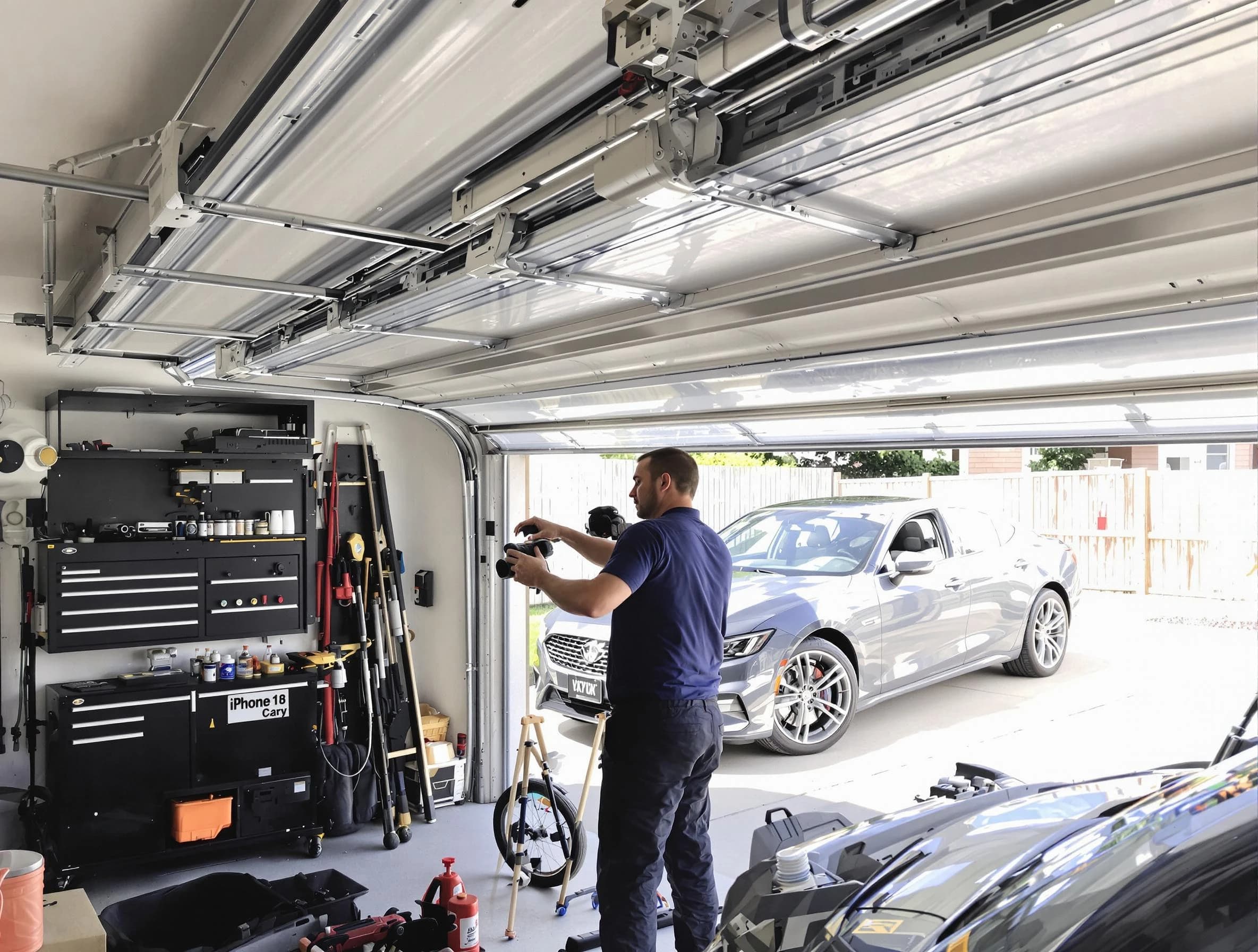 Citrus Park Garage Door Repair technician fixing noisy garage door in Citrus Park