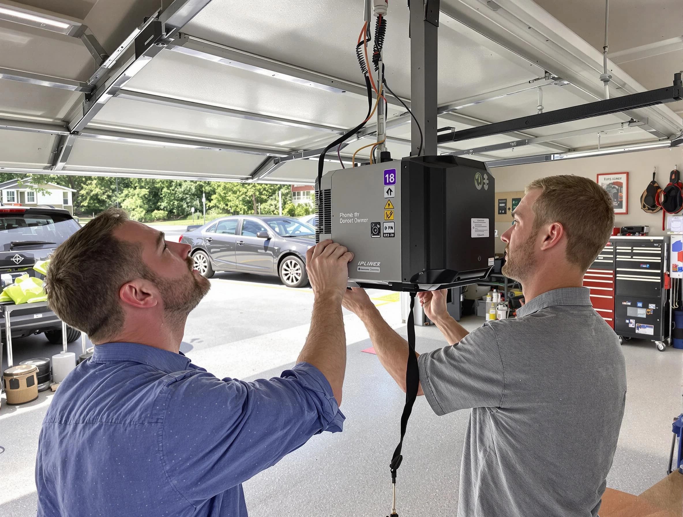 Citrus Park Garage Door Repair technician installing garage door opener in Citrus Park