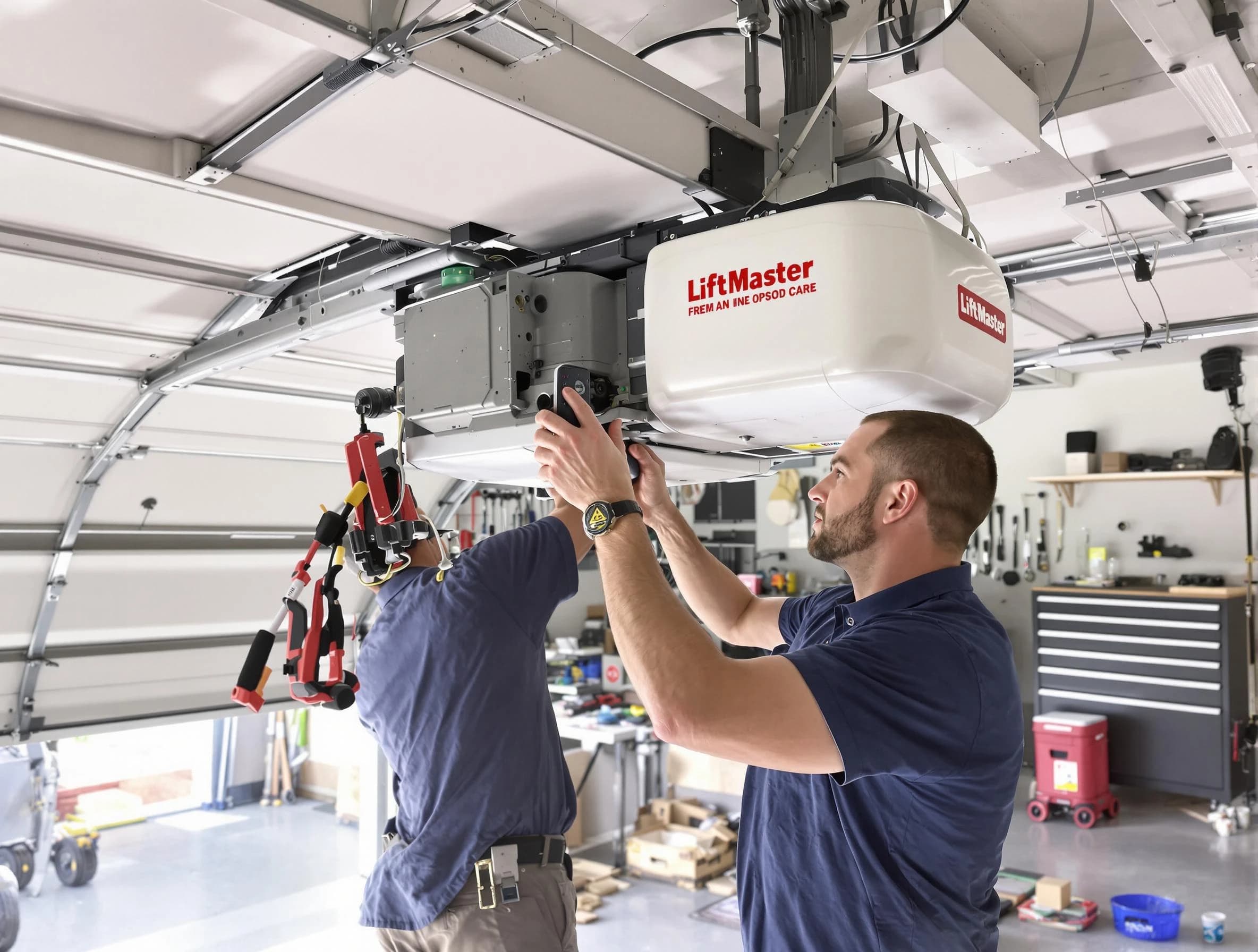Citrus Park Garage Door Repair technician performing advanced diagnostics on garage opener in Citrus Park