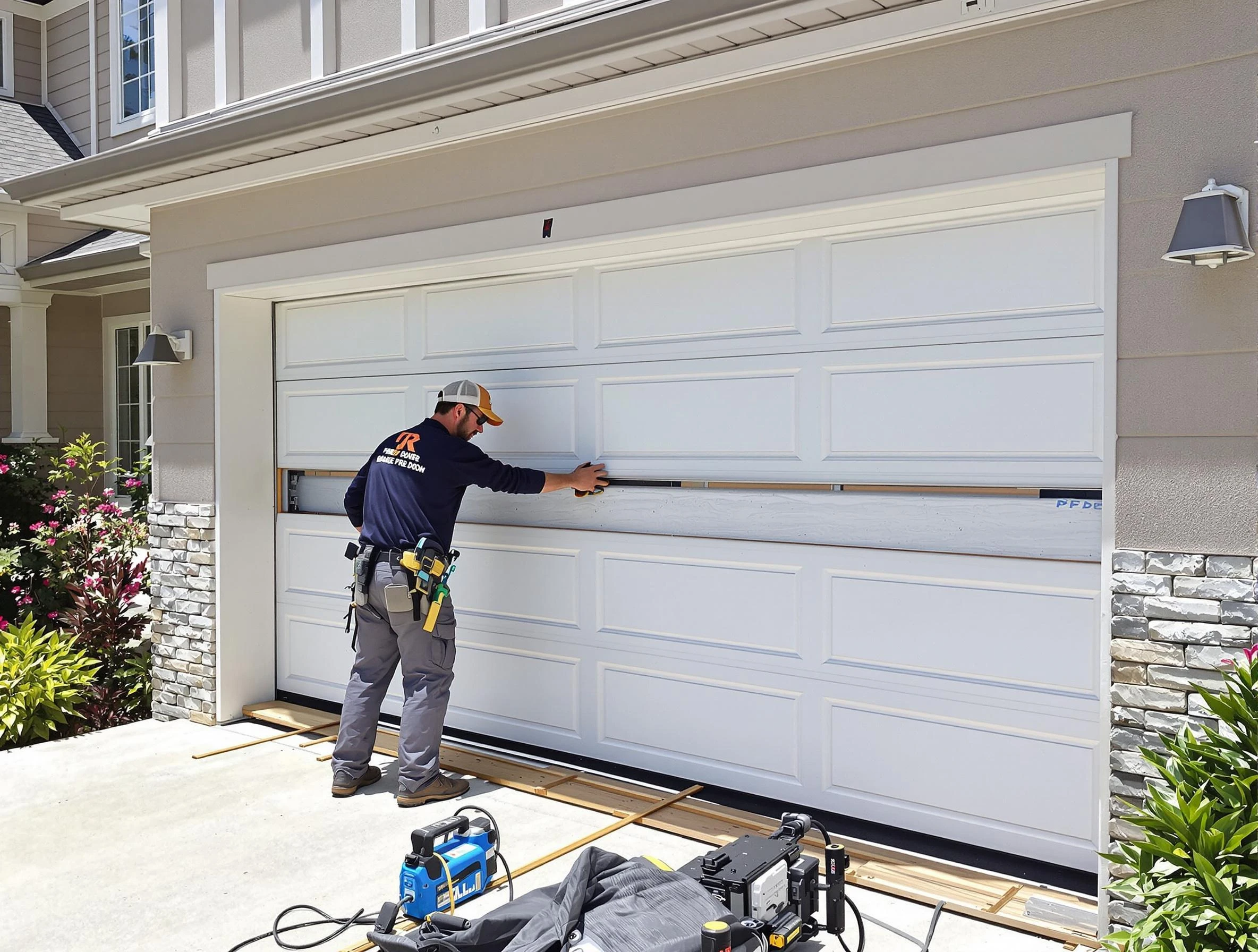 Citrus Park Garage Door Repair team performing complete garage door replacement at Citrus Park residence