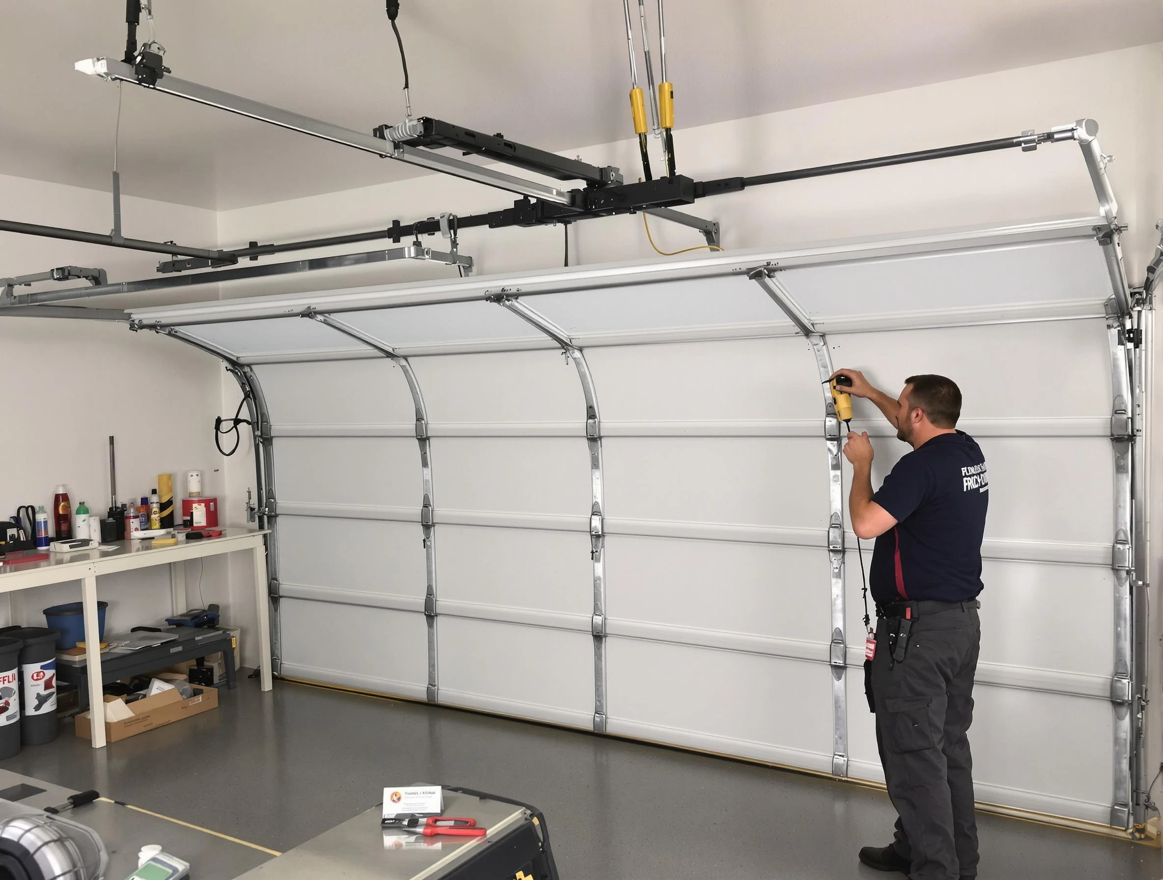 Citrus Park Garage Door Repair certified technician performing overhead door system repair in Citrus Park