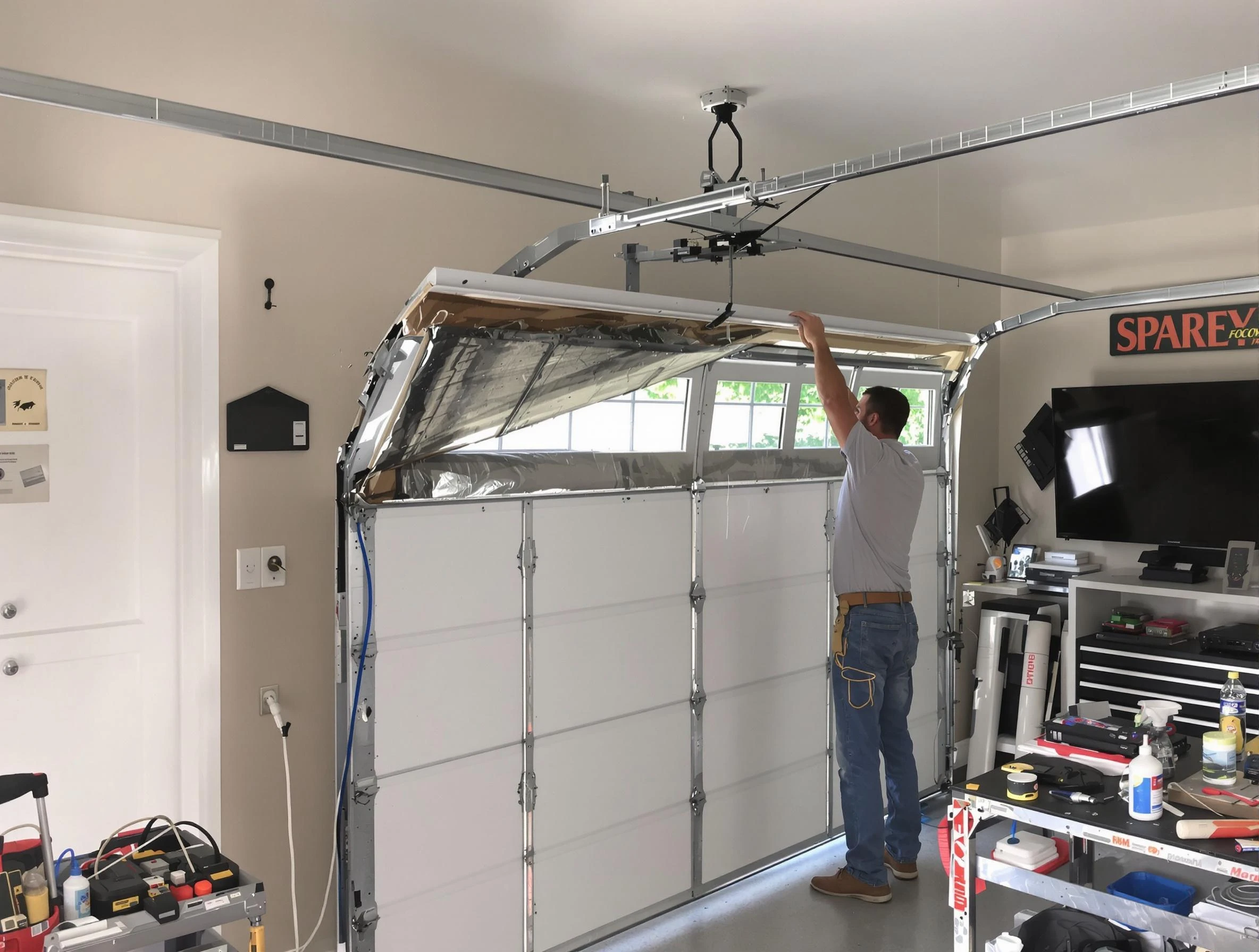 Garage door section replacement by Citrus Park Garage Door Repair in Citrus Park